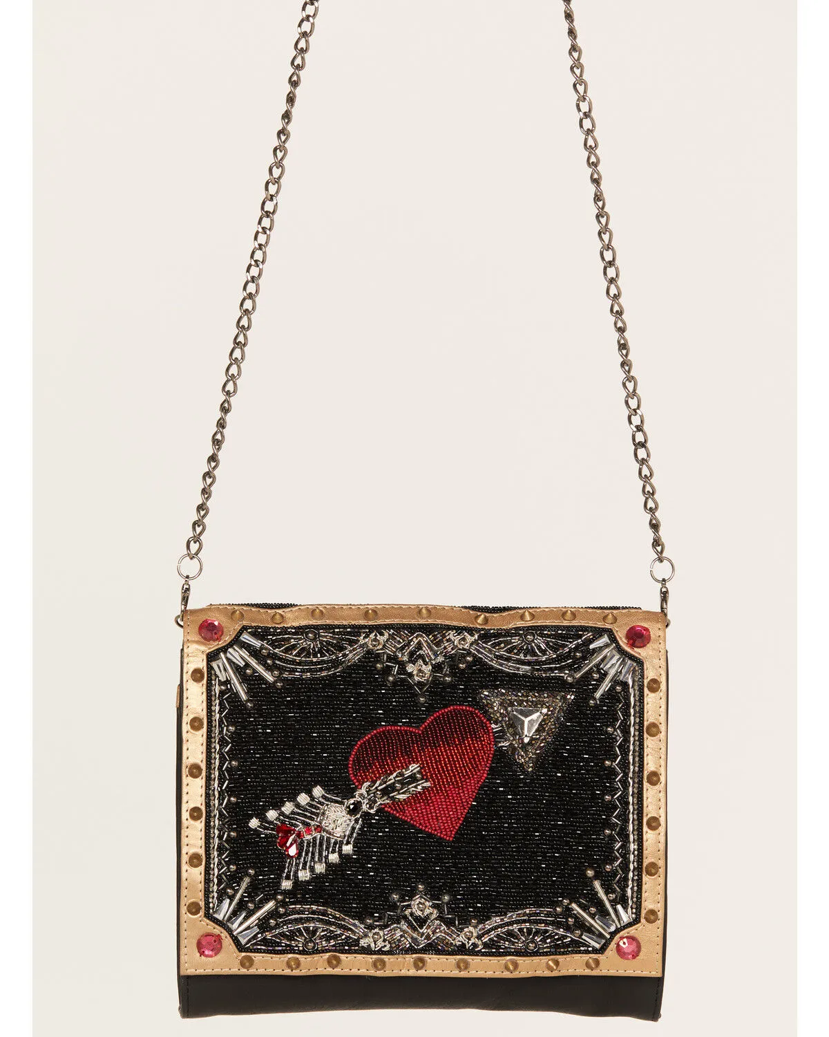 Mary Frances Straight to My Heart Beaded & Embroidered Crossbody Bag