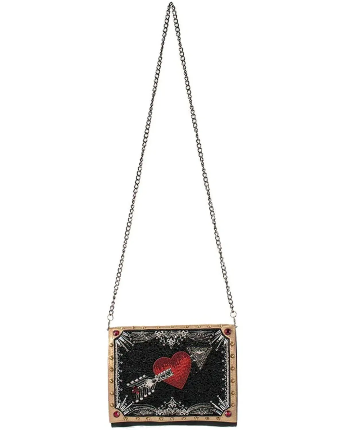 Mary Frances Straight to My Heart Beaded & Embroidered Crossbody Bag