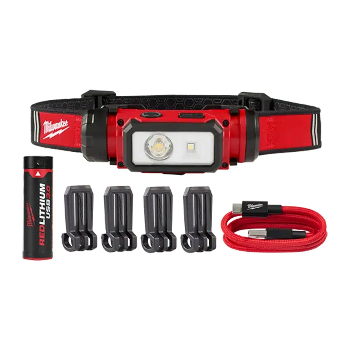 MILWAUKEE RED LITHIUM USB HARD HAT HEADLAMP