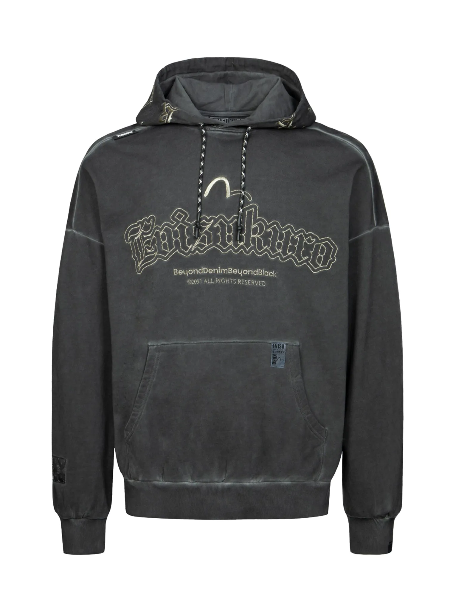 Monogram Embroidery Garment Dye Oversized Hoodie