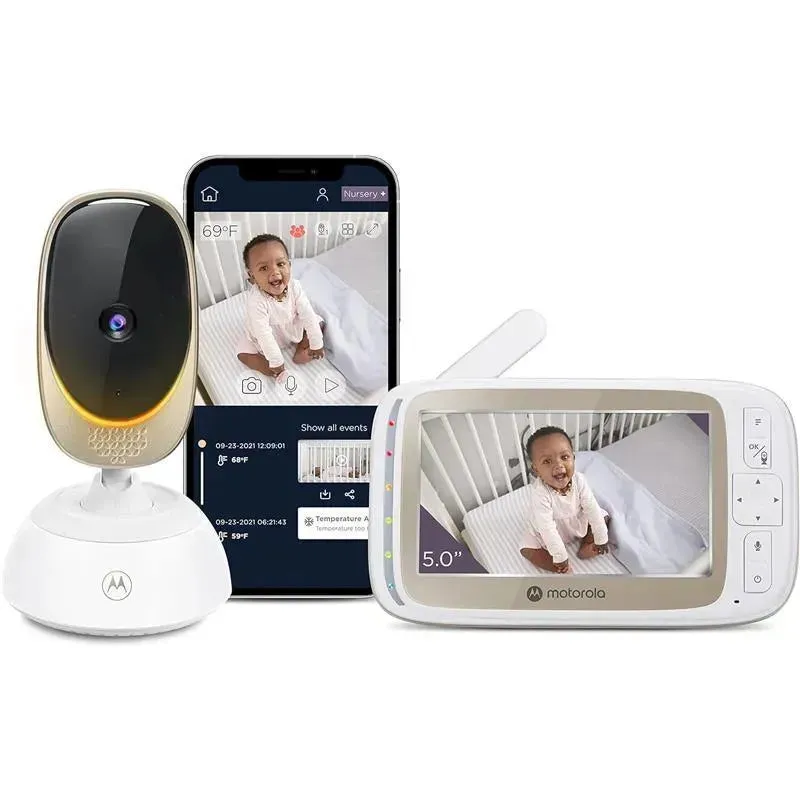 Motorola - Baby Monitor VM85 Indoor WiFi Video with Camera & Mood Light