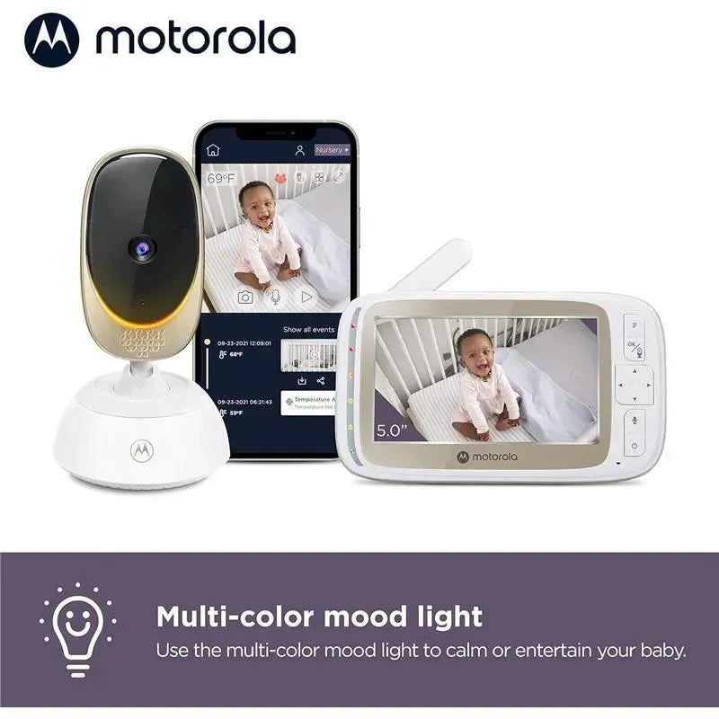 Motorola - Baby Monitor VM85 Indoor WiFi Video with Camera & Mood Light