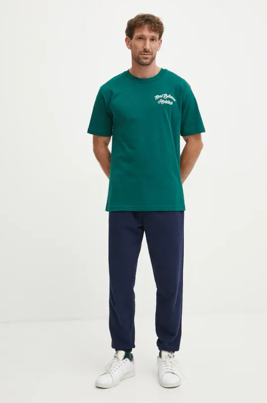 New Balance cotton t-shirt men’s green color with an application MT43556MHN