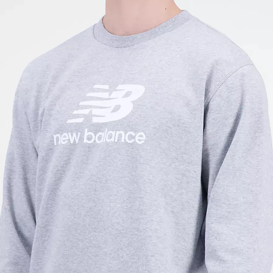 NEW BALANCE ESSENTIALS STACKED LOGO FRENCH TERRY CREWNECK