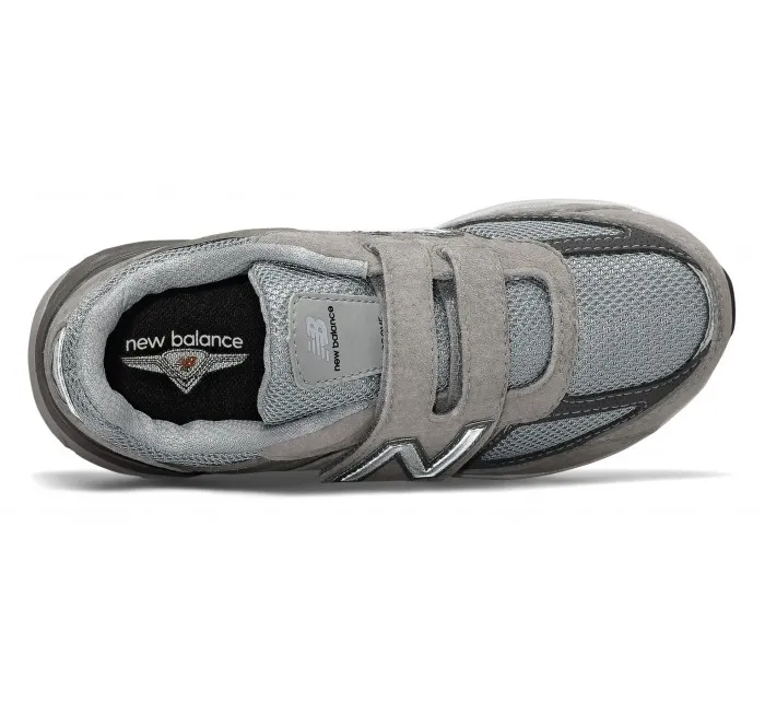 New Balance Little Kids 990v5 Hook & Loop Grey