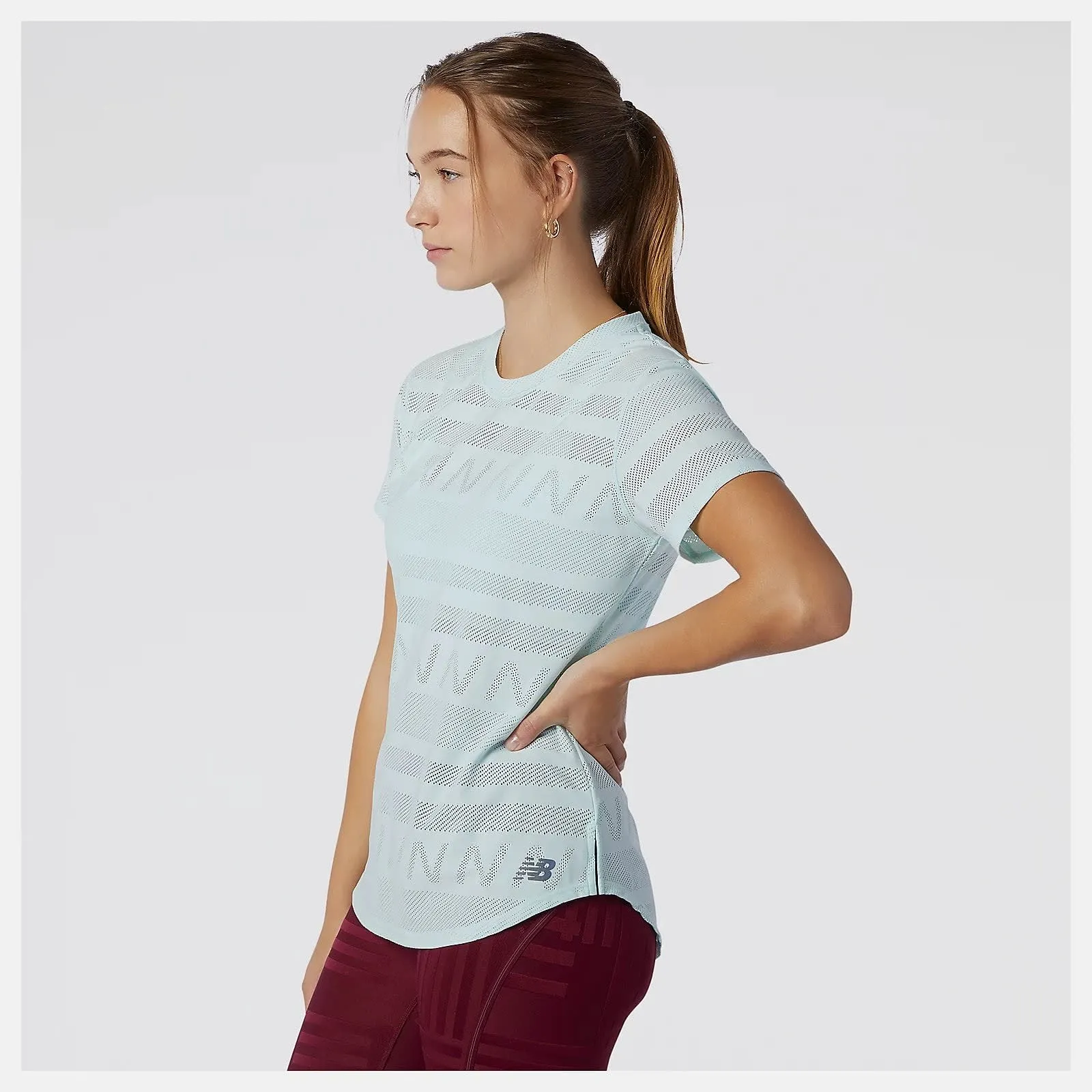 New Balance Women's Q Speed Jacquard Short Sleeve Pale Blue Chill | Buy New Balance Women's Q Speed Jacquard Short Sle