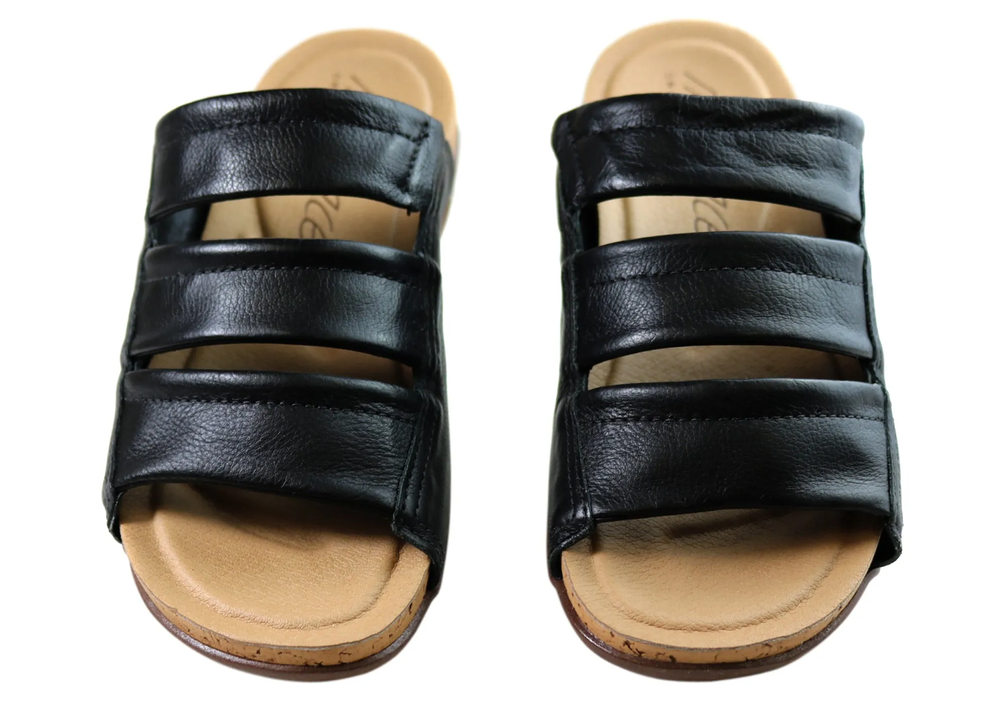 New Face Serenity Womens Comfort Leather Slides Sandals Made In Brazil