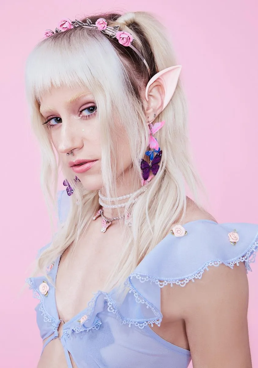 Peach Short Elf Ears-