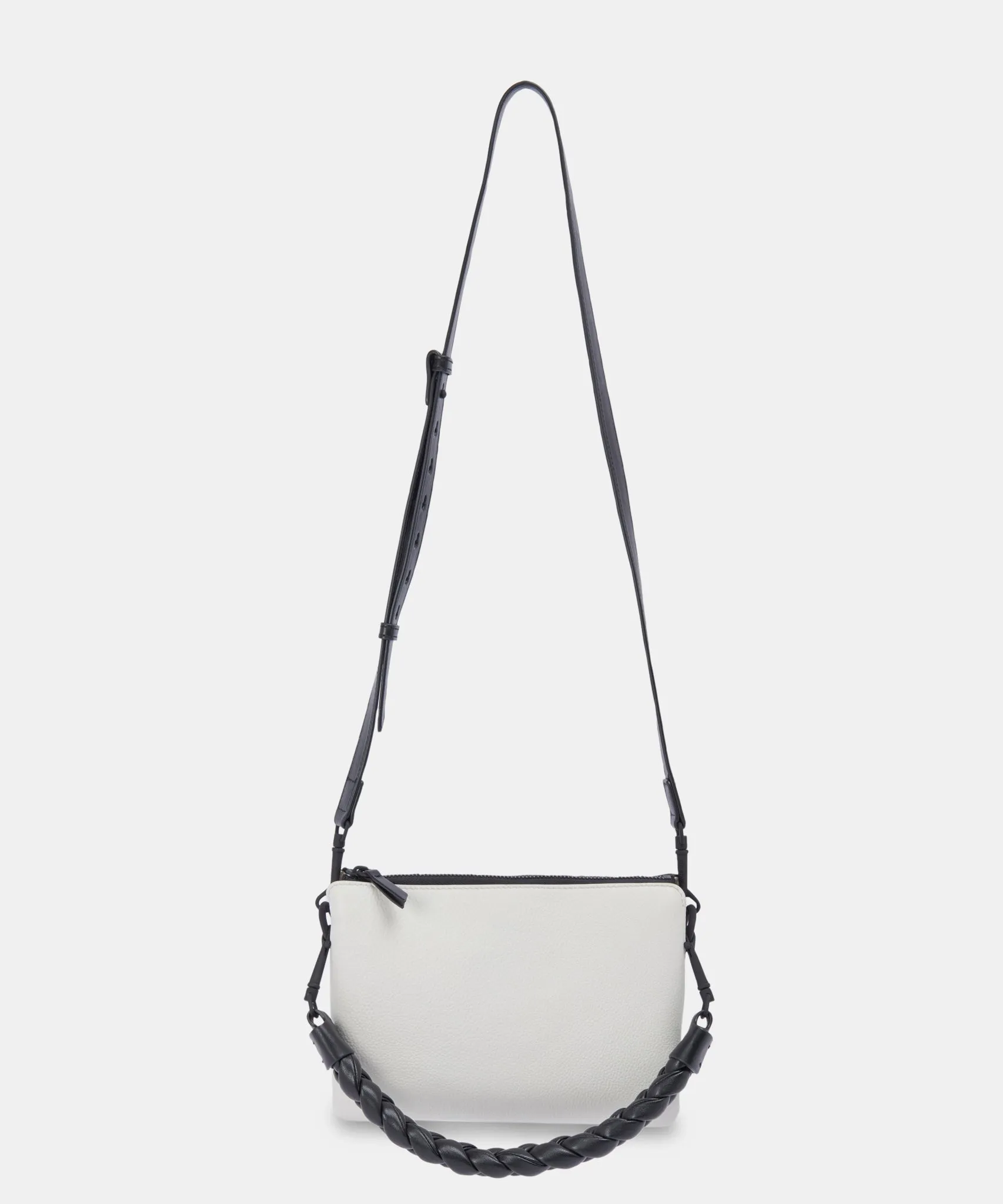 PEYTON CROSSBODY BAG BLACK IVORY LEATHER - re:vita