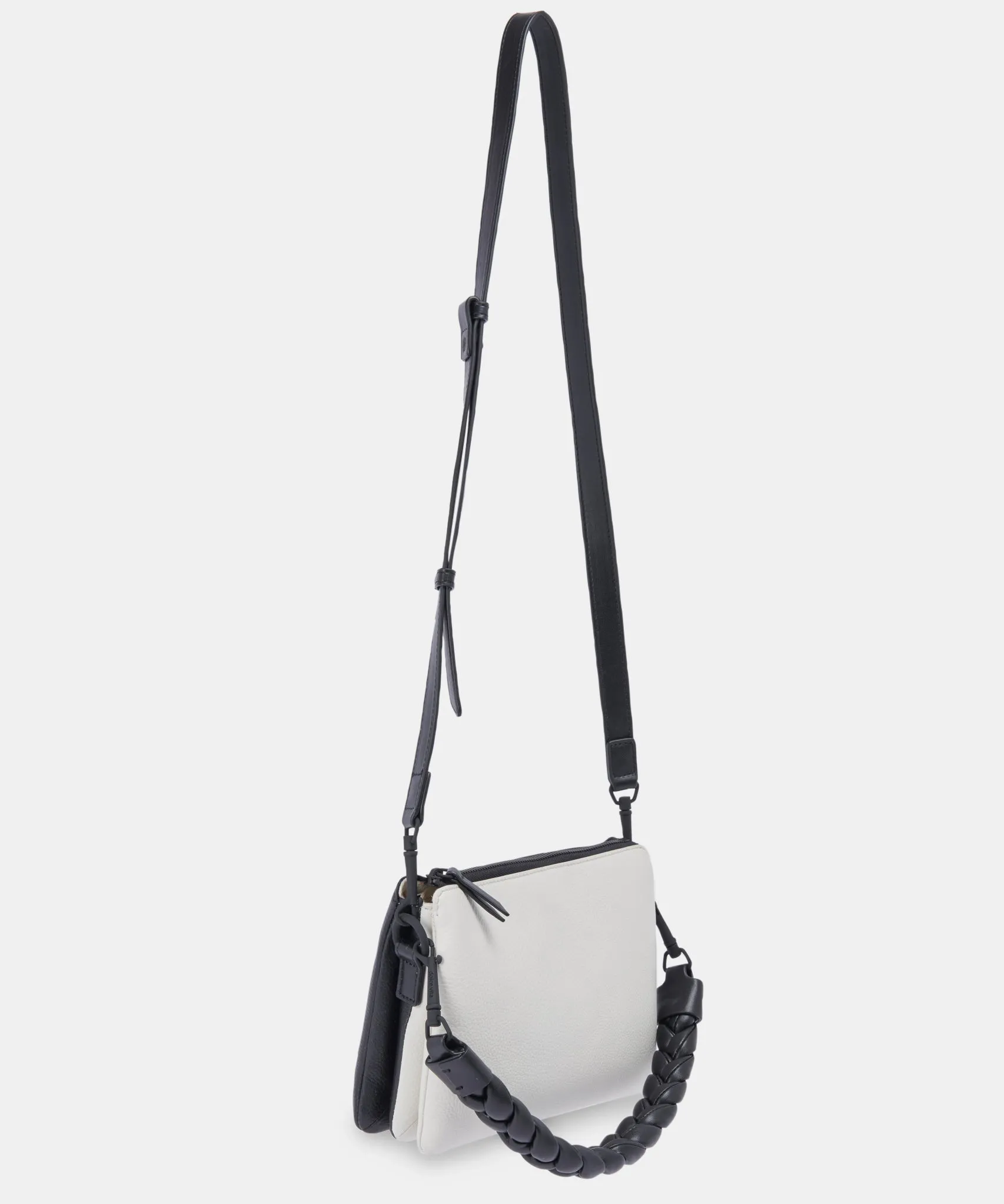 PEYTON CROSSBODY BAG BLACK IVORY LEATHER - re:vita