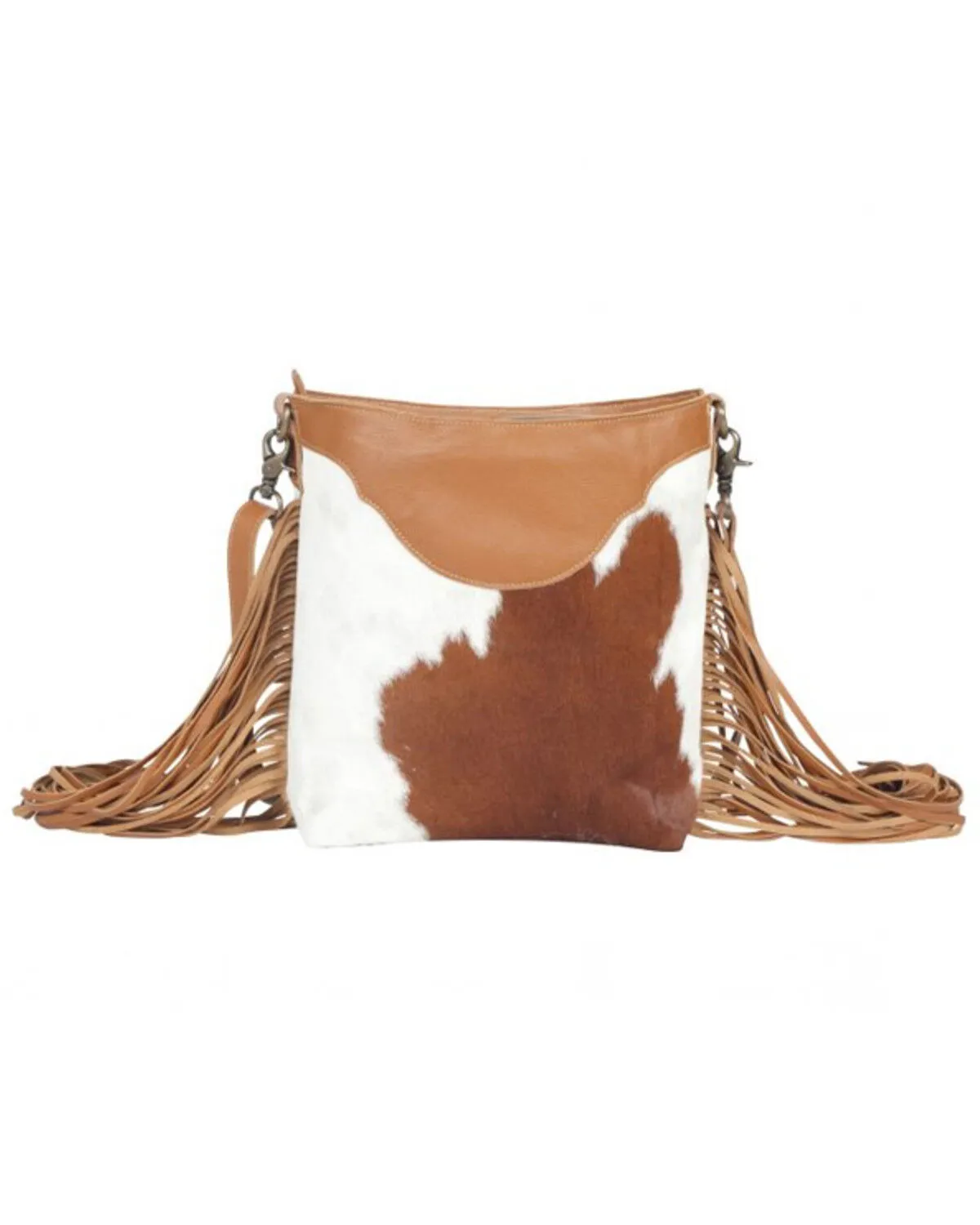 Product Name:  Myra Bag Women's Raw Umber Hand Tooled Crossbody Bag