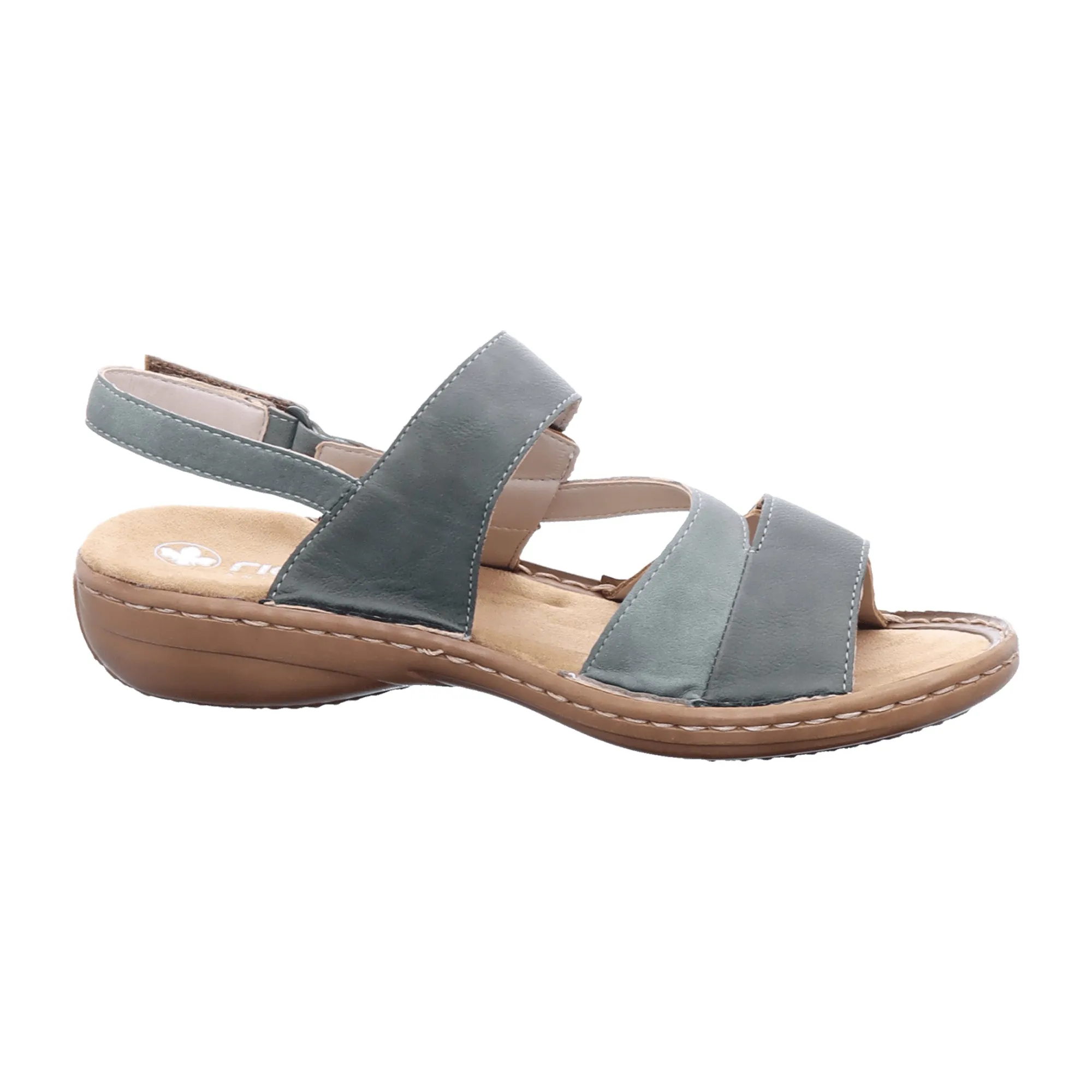 Rieker FSK Women's Grey Sandals Comfortable Flat Sole Synthetic Leather