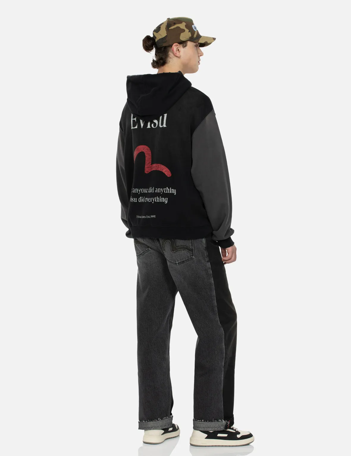 Seagull and Logo Print Boxy Hoodie