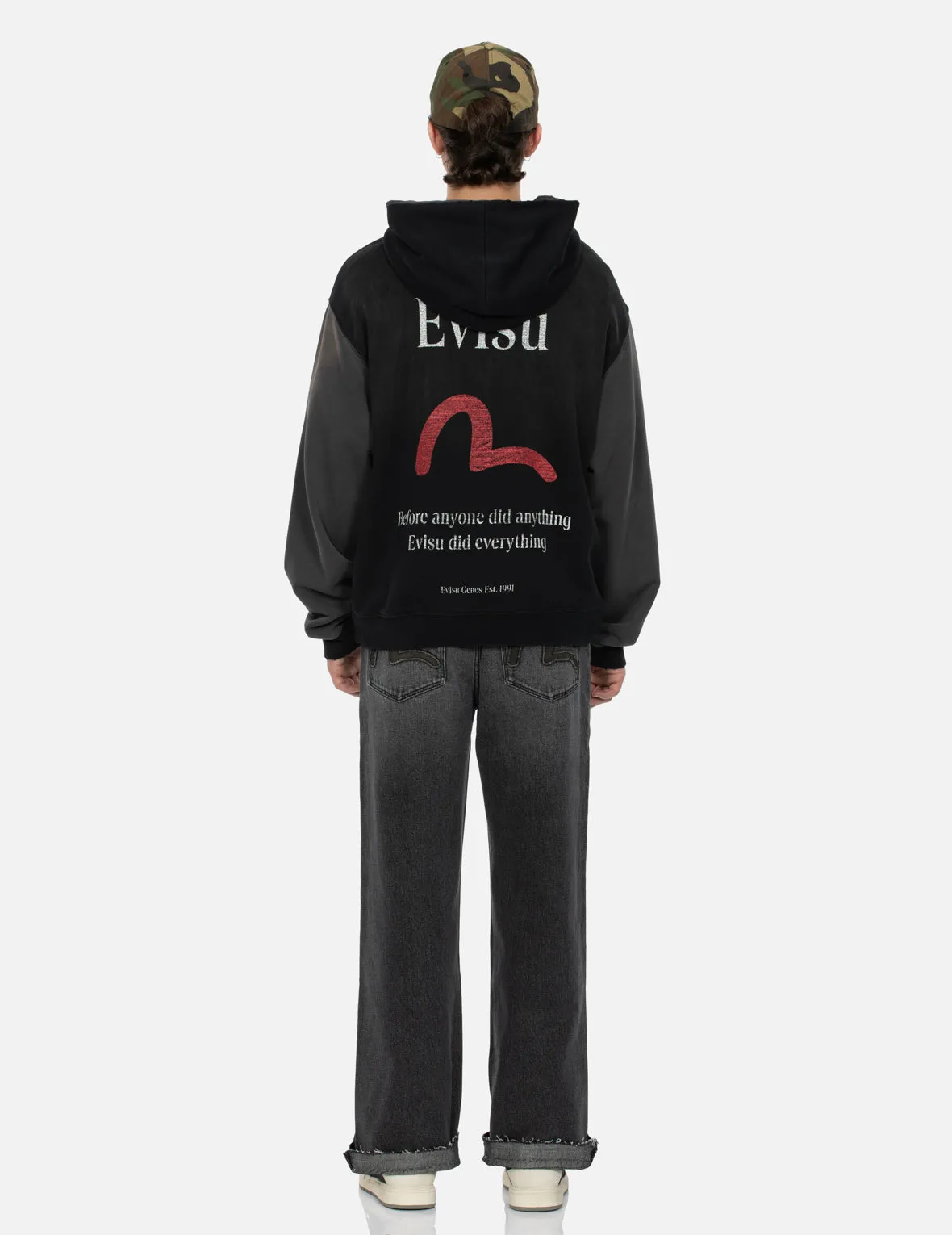 Seagull and Logo Print Boxy Hoodie