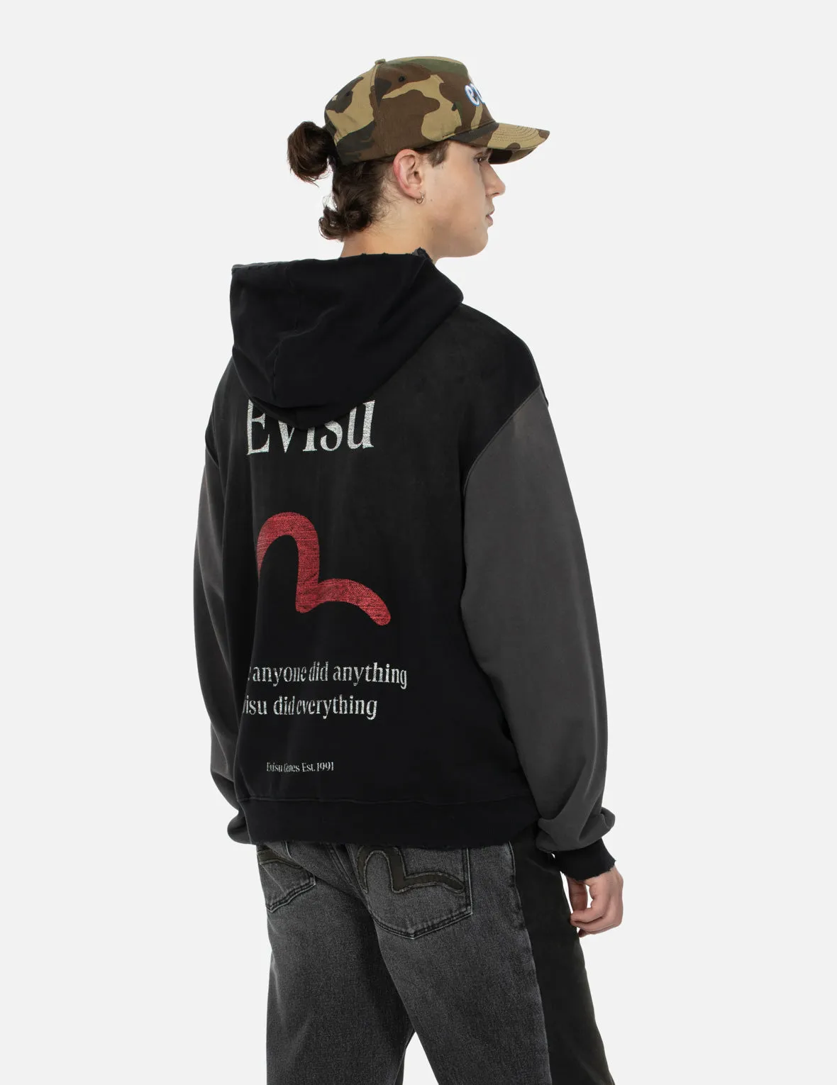 Seagull and Logo Print Boxy Hoodie