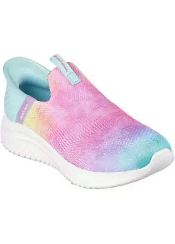 Skechers Girls Pink Ultra Flex 3.0 Pastel Clouds Slip Ins Trainers