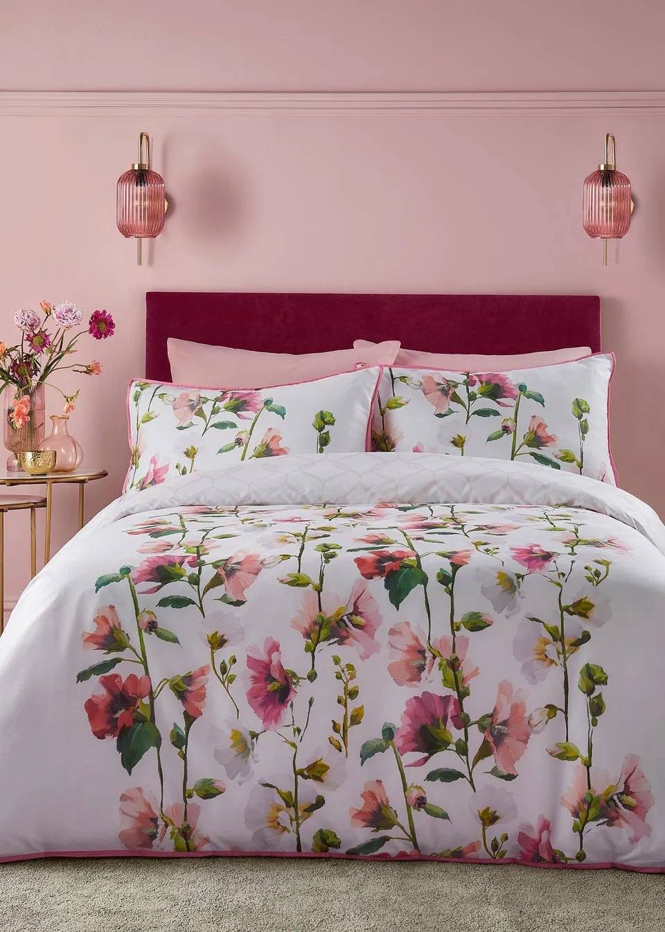 Soiree Layla Sateen Pink Duvet Cover Set