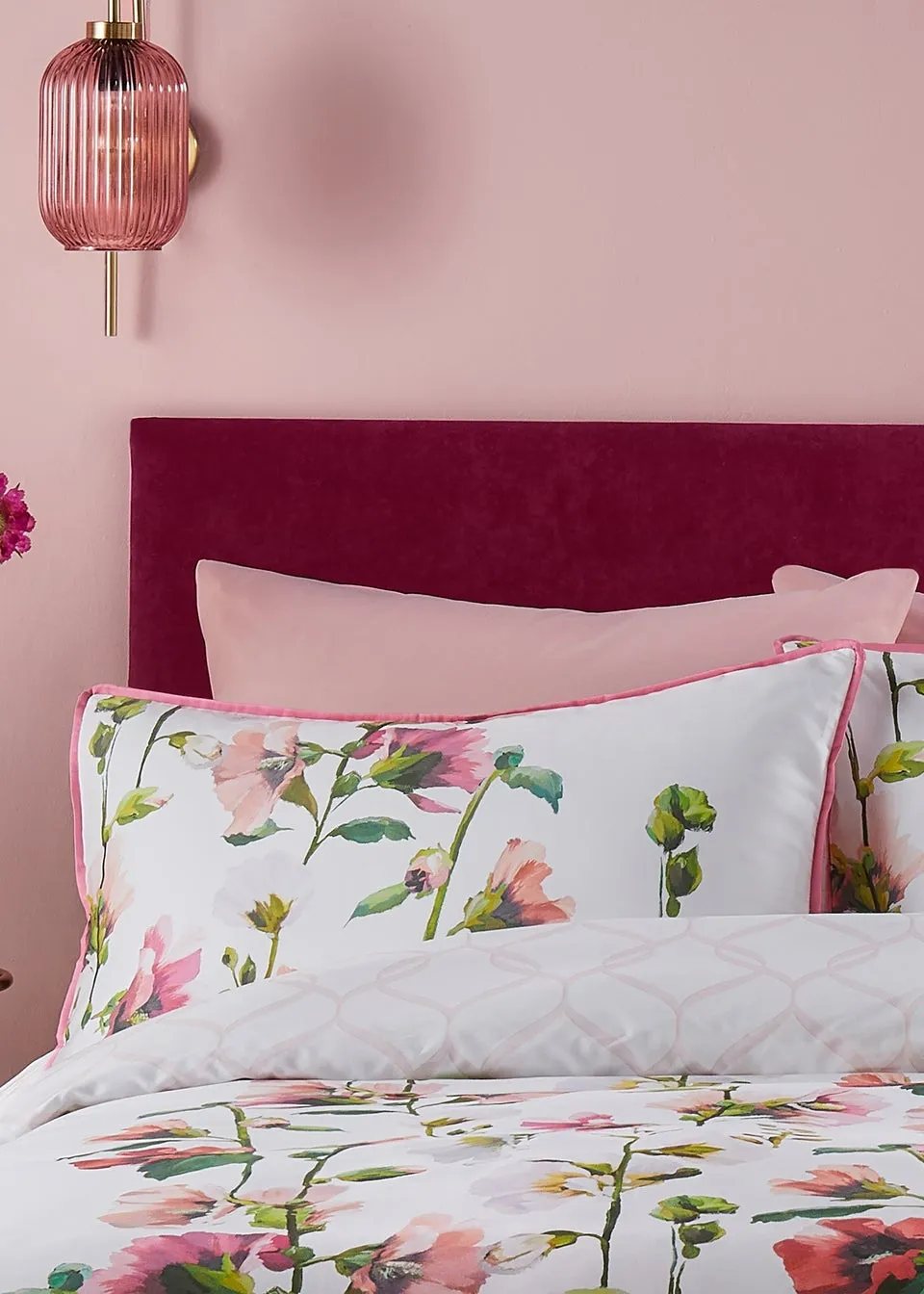 Soiree Layla Sateen Pink Duvet Cover Set