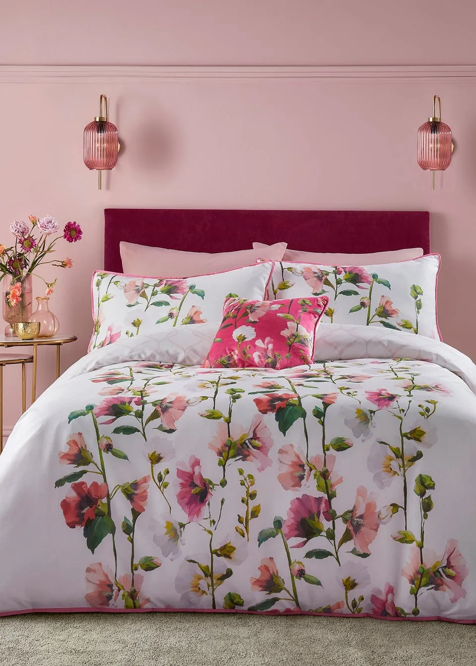 Soiree Layla Sateen Pink Duvet Cover Set