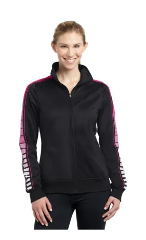 Sport-Tek LST93 DISCONTINUED Ladies Dot Sublimation Tricot Track Jacket