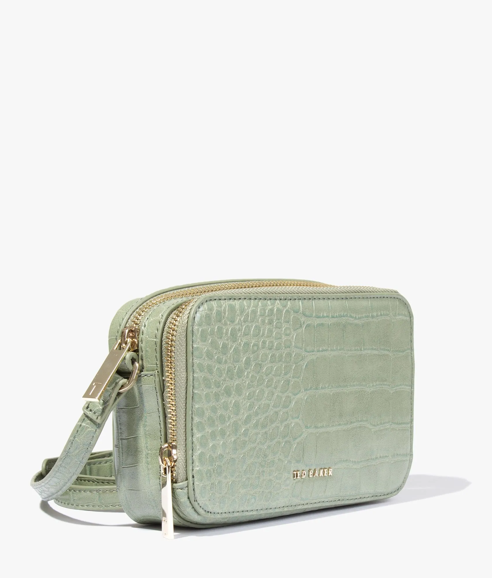 Stina double zip mini camera bag in pale green