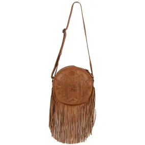 STS Ranchwear Womens Wayfarer Sage Fringe Veg-Tan Leather Crossbody Bag