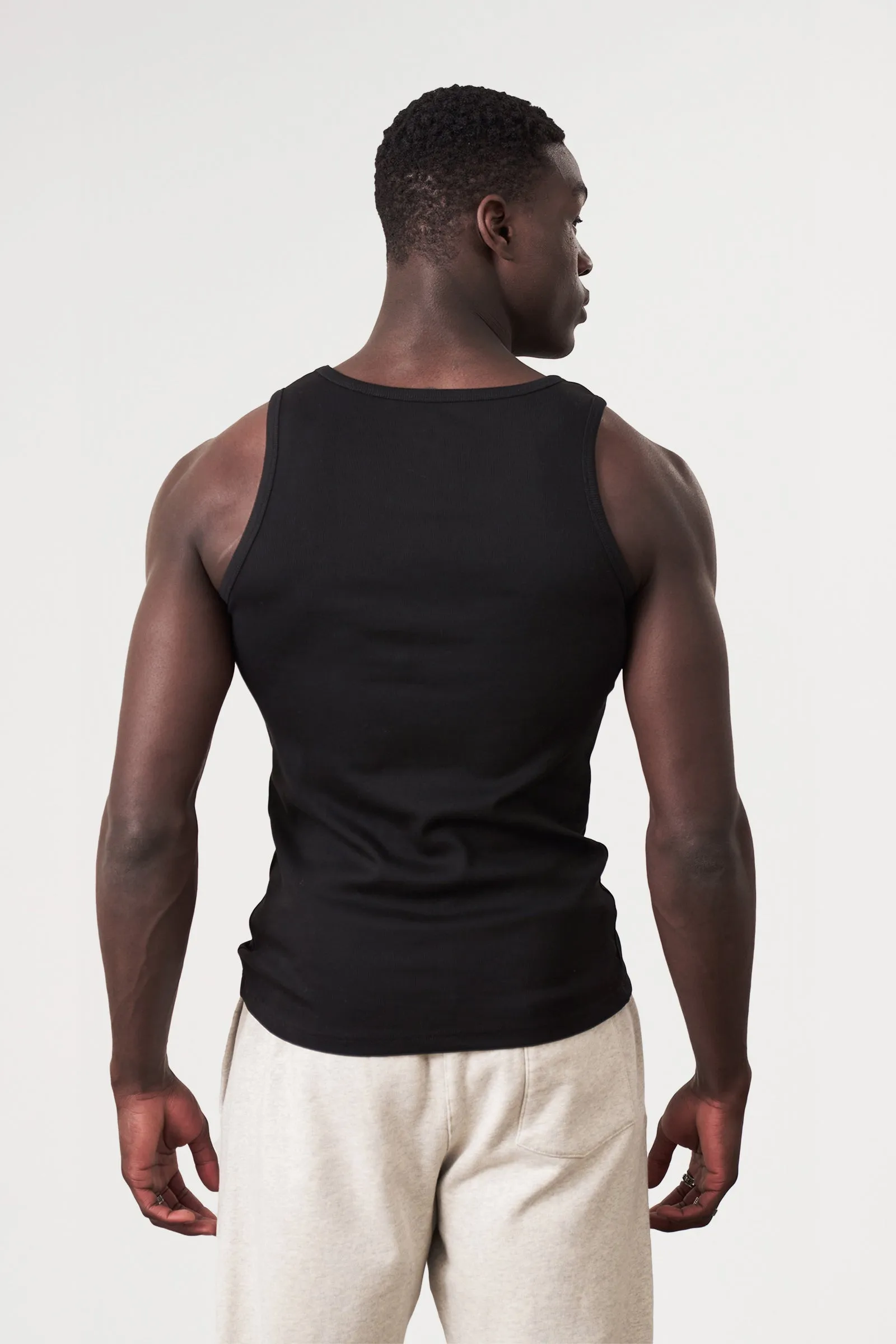 SUSTAIN BLACK RIBBED VEST