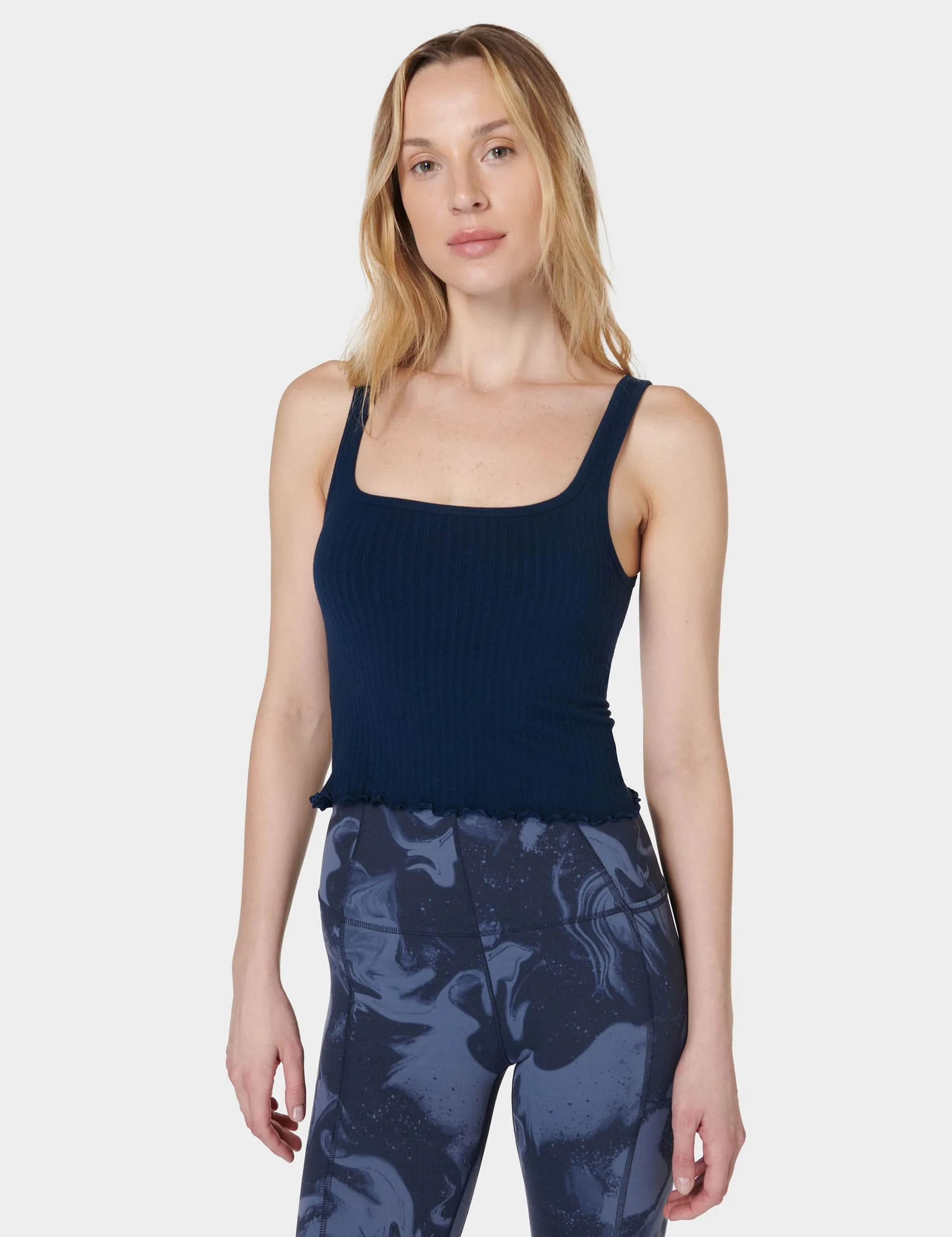 Sweaty Betty Women's Mindful Modal Rich Square Neck Vest Top - Navy, Navy