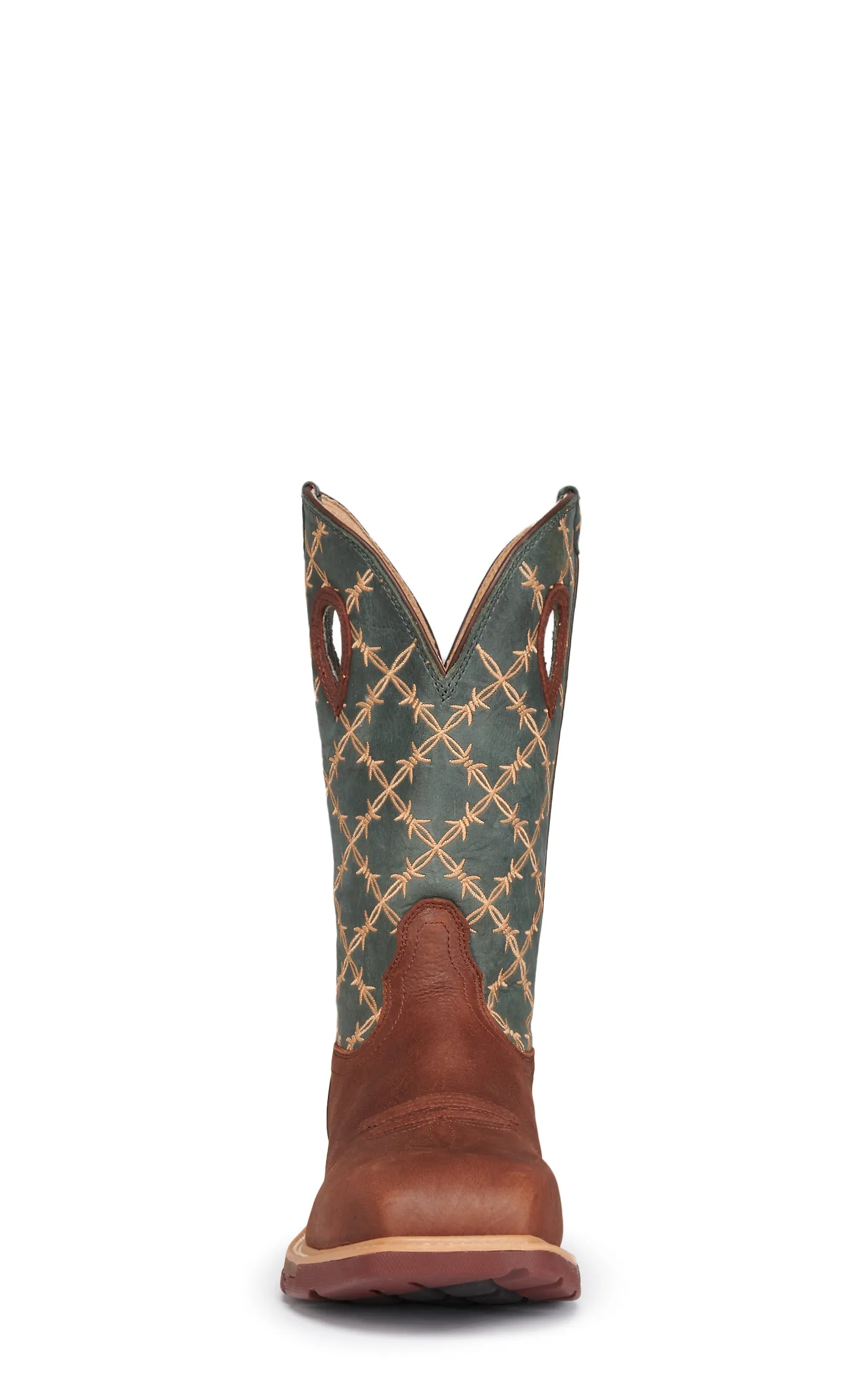 Twisted X Men's Mocha and Slate with Barbwire Embroidery CellStretch Square Nano Composite Toe Work Boot