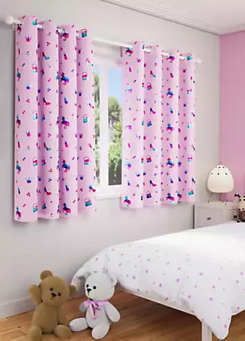 Tyrone Charm Blockout Metallic Kids Pair of Eyelet Curtains | Kaleidoscope