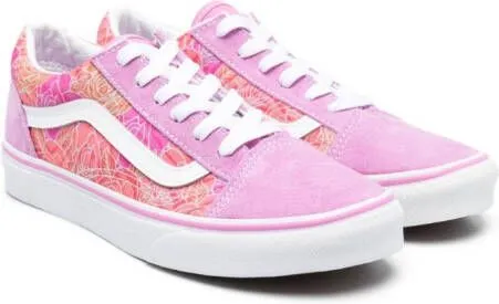 Vans Kids Old Skool floral-print sneakers Pink