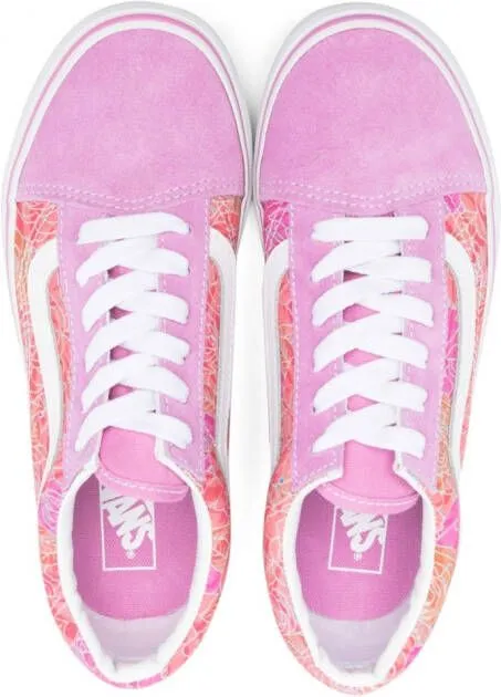 Vans Kids Old Skool floral-print sneakers Pink