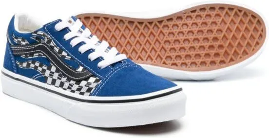 Vans Kids Old Skool reflective-print sneakers Blue