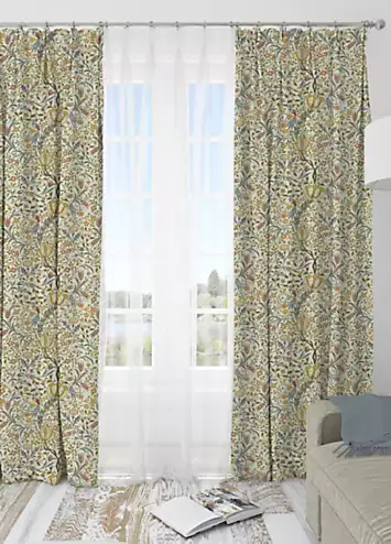 William Morris Flora Pair of Pencil Pleat Lined Curtains | Kaleidoscope