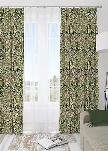 William Morris Sweet Briar Pair of Pencil Pleat Lined Curtains | Kaleidoscope