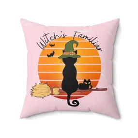 Witchy Cat Vintage Sunset Pillow