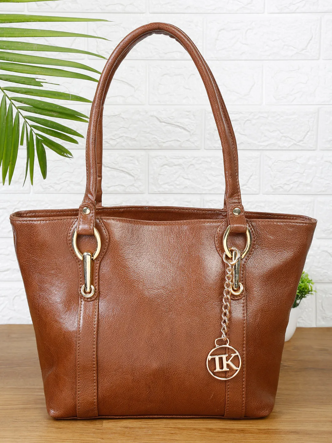 Women Brown Solid Shoulder Bag