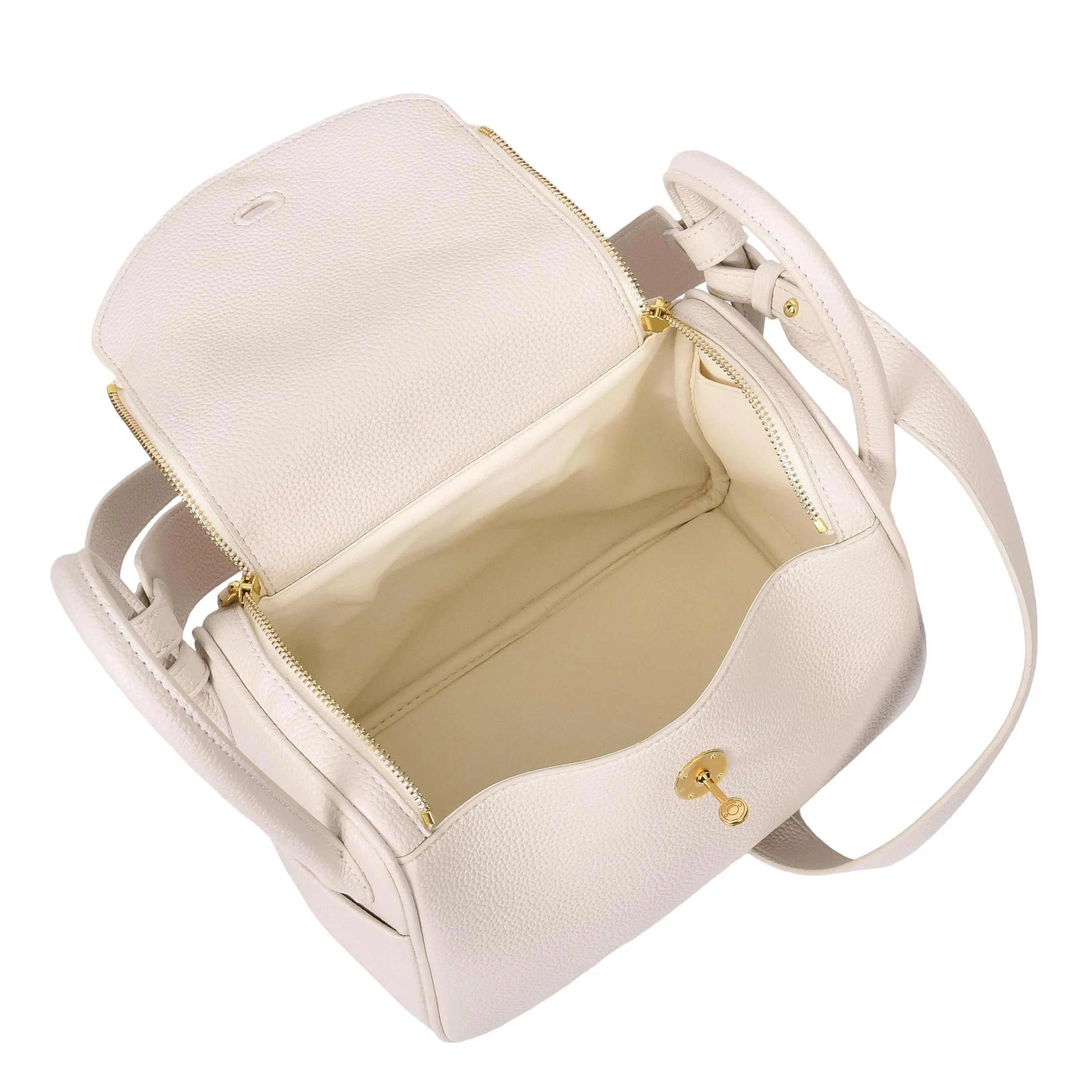 Womens Faux Leather Large Shoulder Bag Rose White