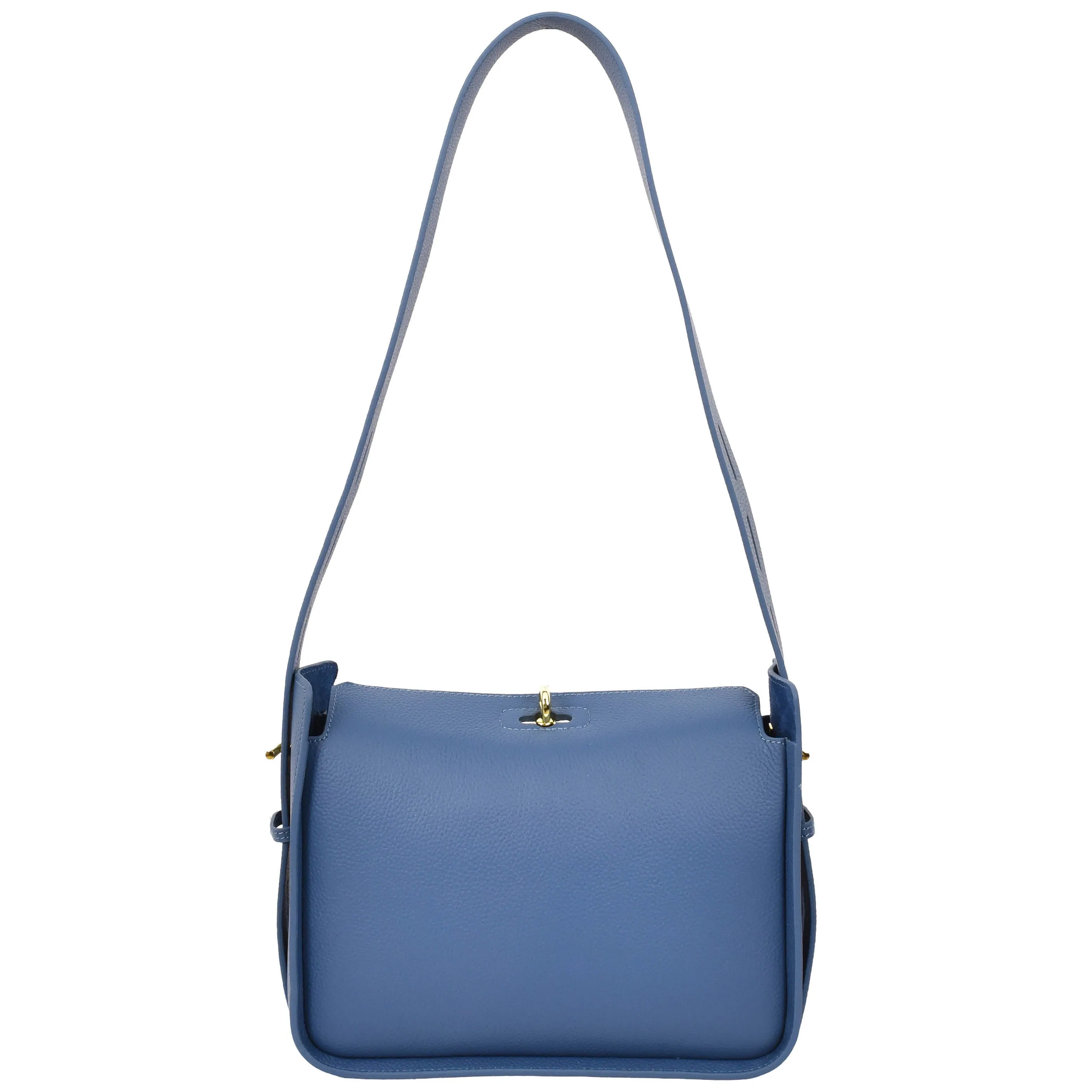 Womens Real Leather Classic Shoulder Bag Penelope Blue