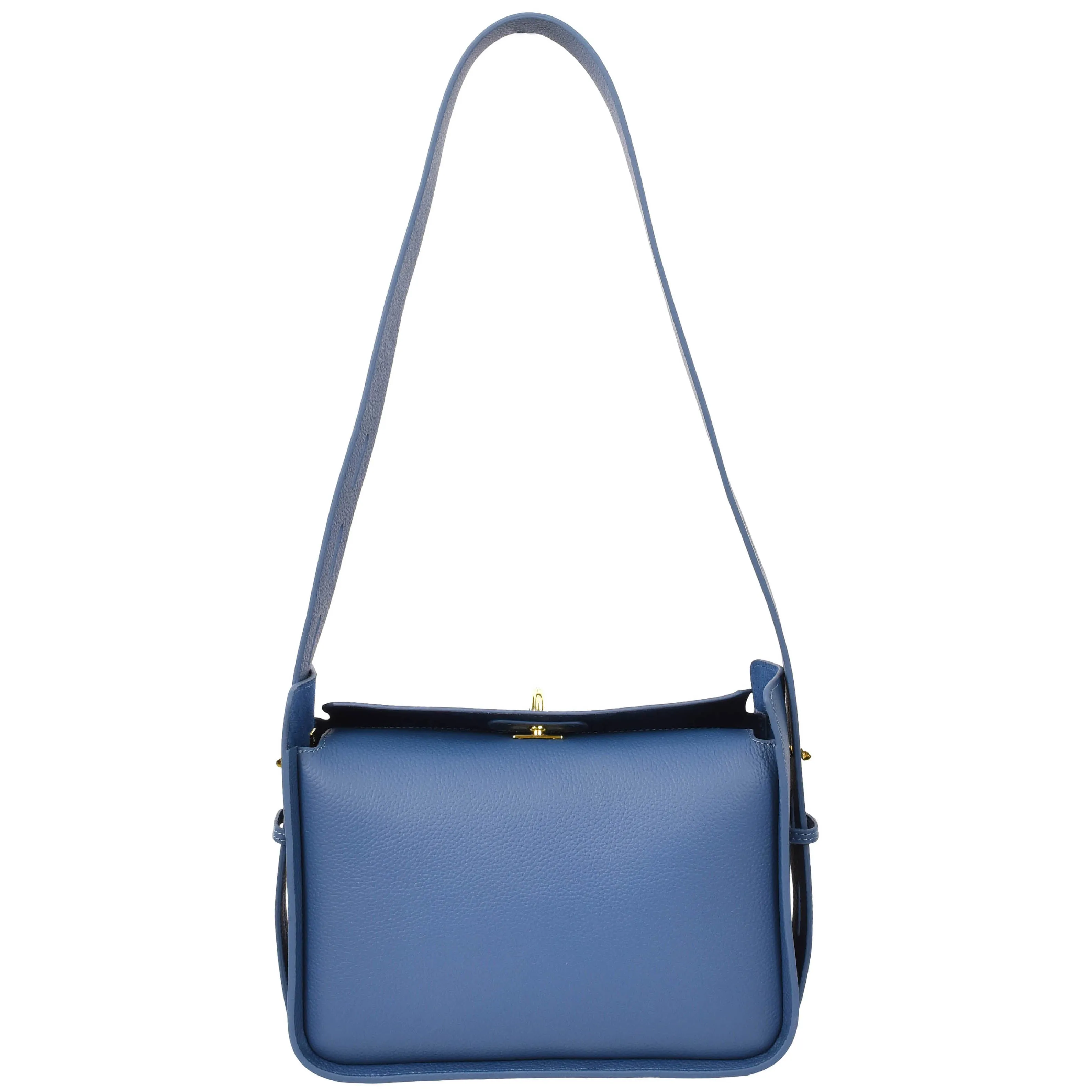 Womens Real Leather Classic Shoulder Bag Penelope Blue