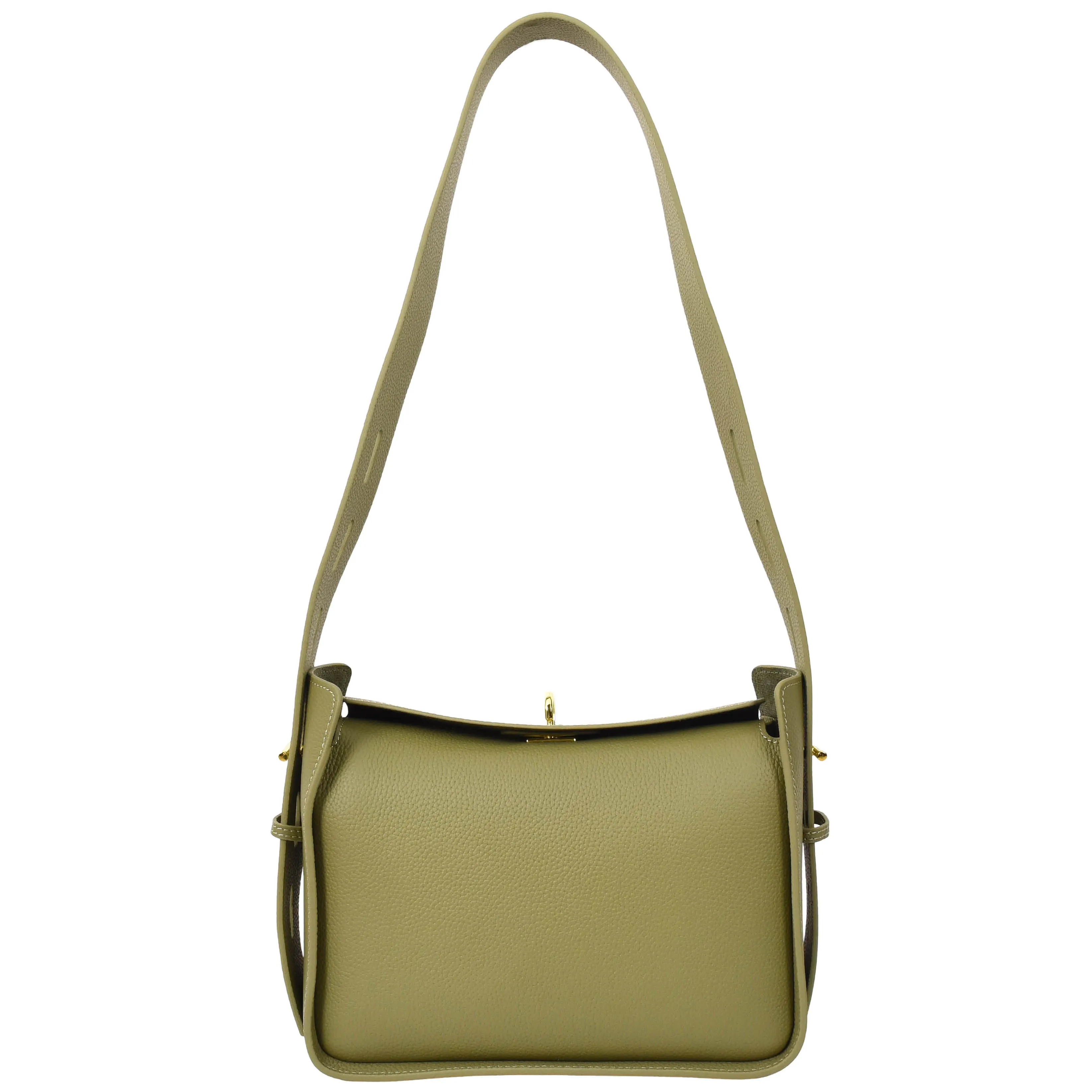 Womens Real Leather Classic Shoulder Bag Penelope Olive