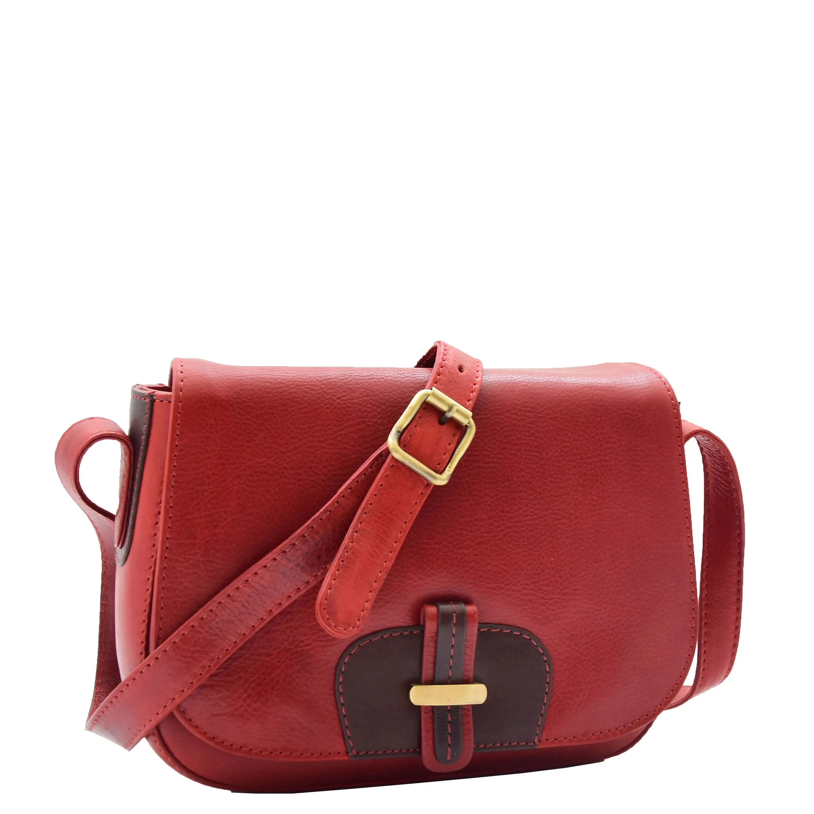 Womens Real Leather Cross Body Shoulder Bag Saint Lucia Bordeaux